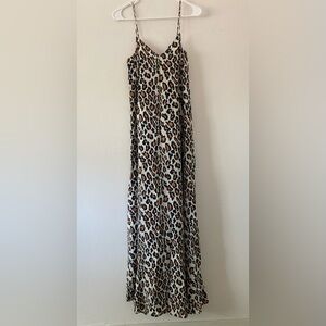 ✨70%Viscose30%Silk✨ Essentiel Antwerp Leopard Print Sleeveless Maxi Dress